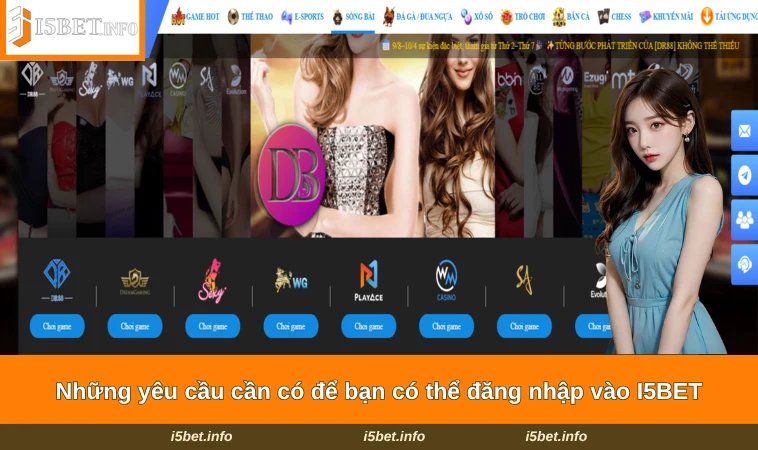 Những yêu cầu cần có để bạn có thể đăng nhập vào I5BET