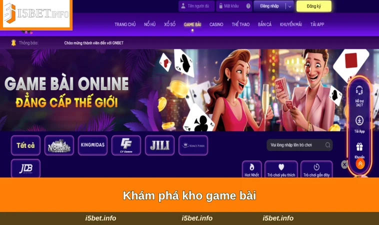 Khám phá kho game bài