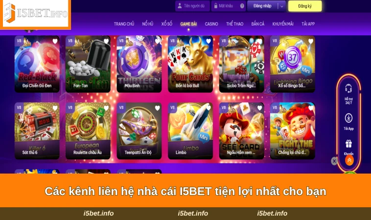 Các kênh liên hệ nhà cái I5BET tiện lợi nhất cho bạn