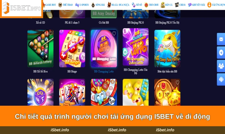 Chi tiết quá trình người chơi tải ứng dụng I5BET về di động