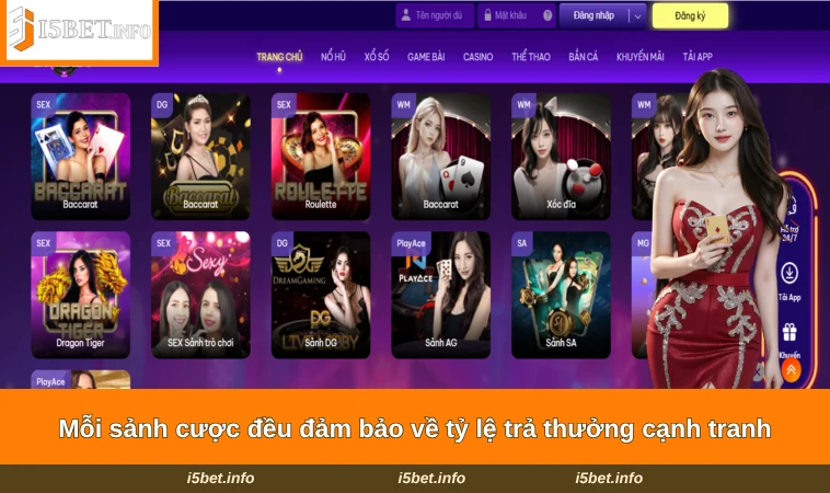 Mỗi sảnh cược đều đảm bảo về tỷ lệ trả thưởng cạnh tranh